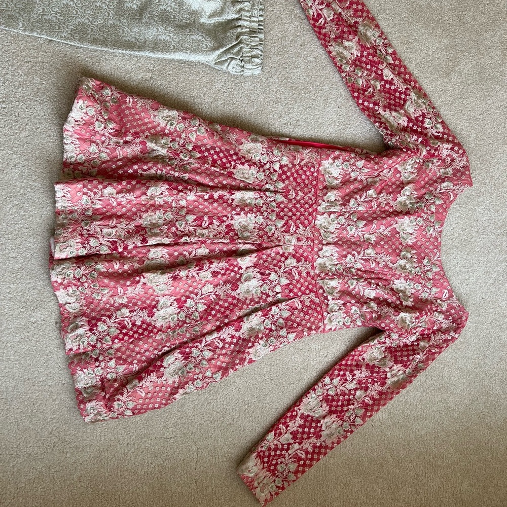 Thread & motifs Pakistani Indian dress shalwar kameez sz medium pink gold Eid